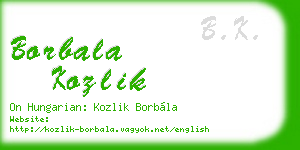 borbala kozlik business card
